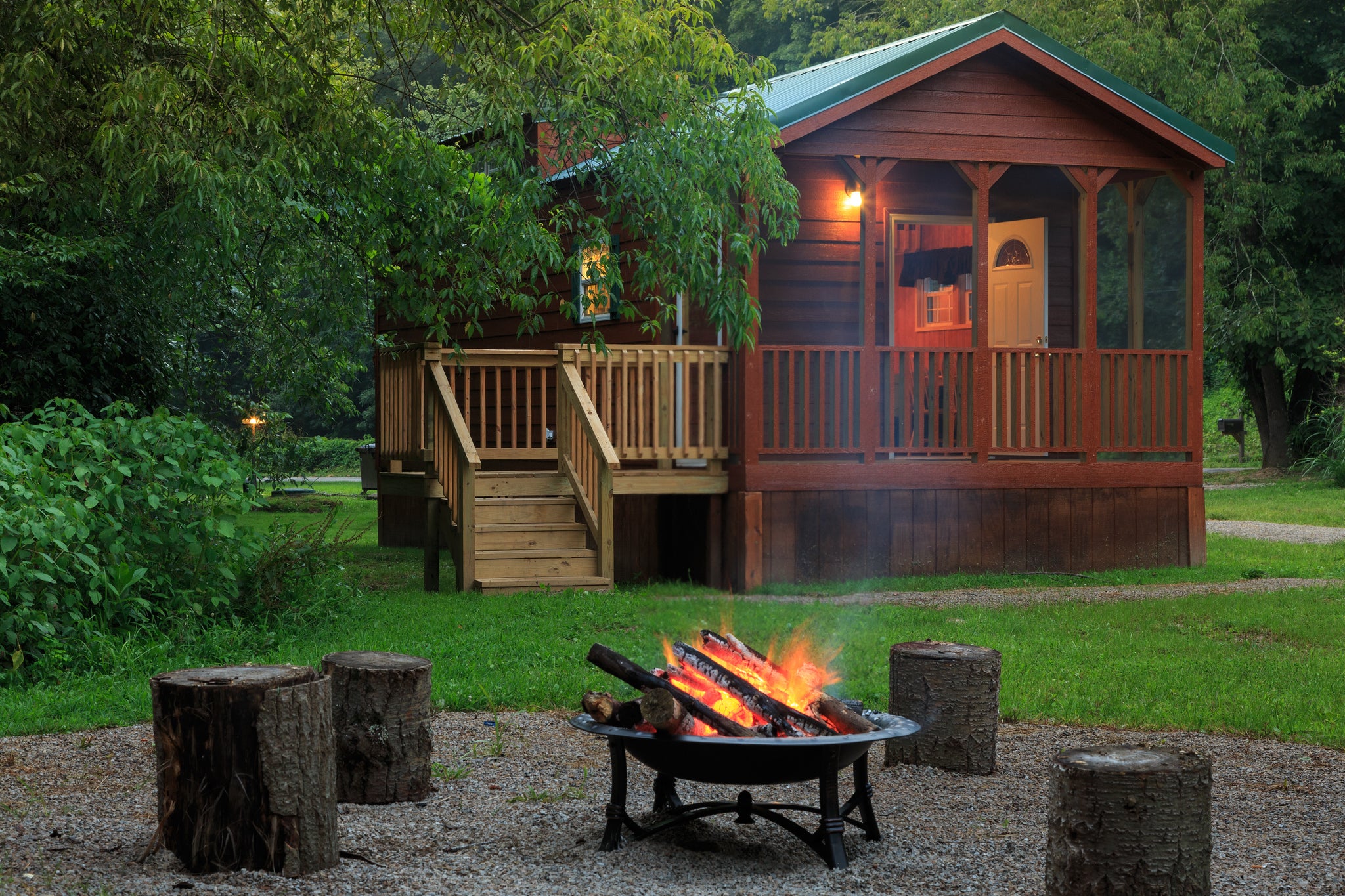 A cottage at Ravenwood Castle, where Champions Grove is held annually